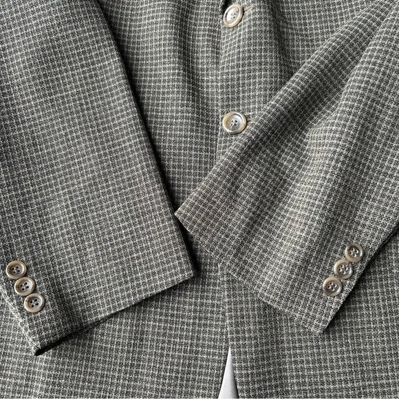 Vintage Moores Union Made Pure Wool High Twist Checked Blazer - Picture 6 of 15